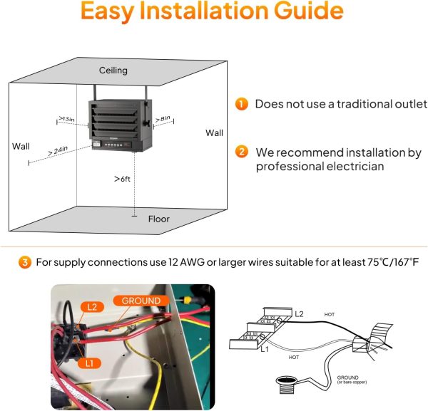 ROVSUN 5000W Electric Garage Heater with Remote App Control-7
