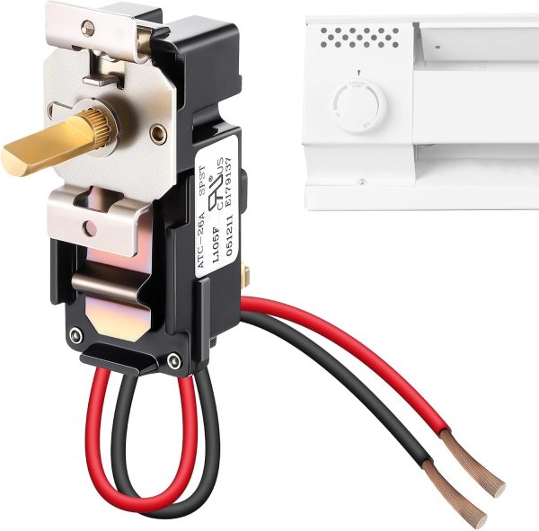 Feekoon Built in Thermostat for Cadet Heater 22 Amp Single Pole Metal-0