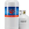 Flame King YSN401 Steel Propane Tank Cylinder With Overflow Protection Device Valve, 40 Lb, White-4