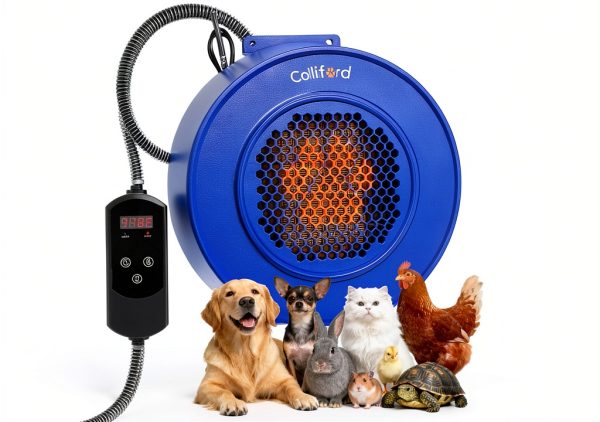 Dog House Heater 500W Colliford Pedestal with 40-115°F Thermostat-0