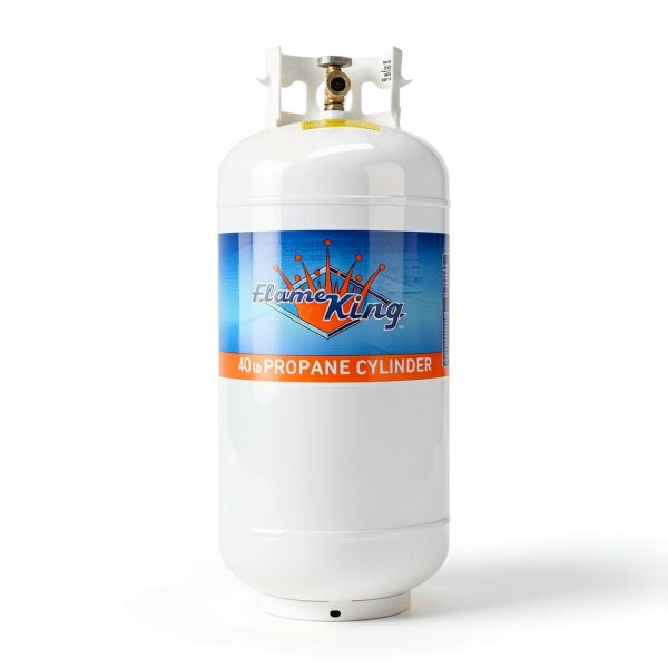 Flame King YSN401 Steel Propane Tank Cylinder With Overflow Protection Device Valve, 40 Lb, White-3