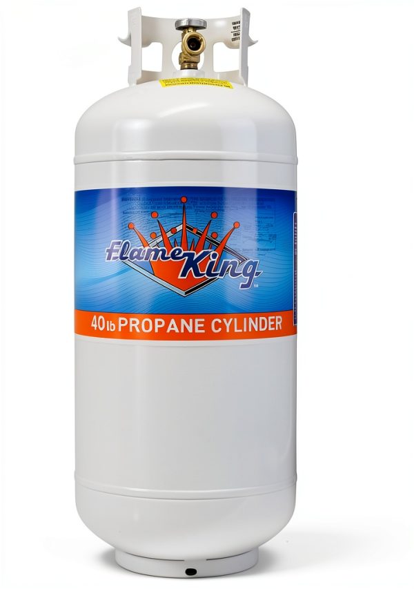 Flame King YSN401 Steel Propane Tank Cylinder With Overflow Protection Device Valve, 40 Lb, White-1