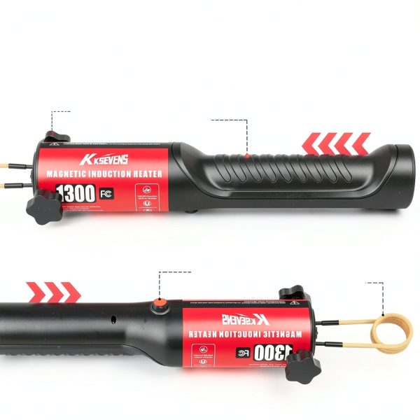 Induction Heater 1300W 110V Bolt Removal,Handheld Magnetic Induction Heater Tool with 5 Coils for Rusty Screw Removing,Red-4