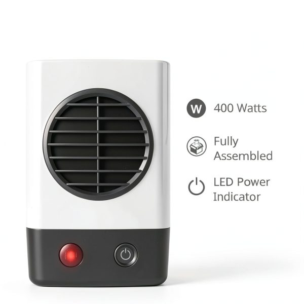 Lasko MyHeat Mini Personal Ceramic Space Heater for Home, Energy Efficient, Overheat Protection for Bedrooms, Offices, 6.2 Inches, 400W, White, 201-5