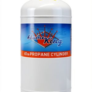 Flame King YSN401 Steel Propane Tank Cylinder With Overflow Protection Device Valve, 40 Lb, White-0