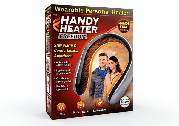 Ontel Handy Heater Freedom - Wearable Neck Heater for Cold Weather, 4 Heat Settings - Comfort Heating Technology - Cordless & Personal - USB Rechargeable, 6 Hour Battery Life, Portable Neck Warmer-0