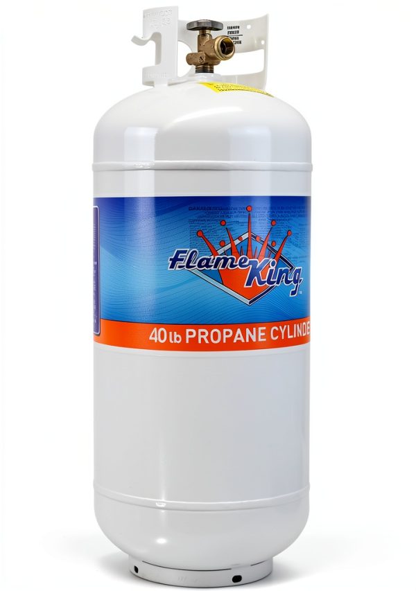 Flame King YSN401 Steel Propane Tank Cylinder With Overflow Protection Device Valve, 40 Lb, White-2