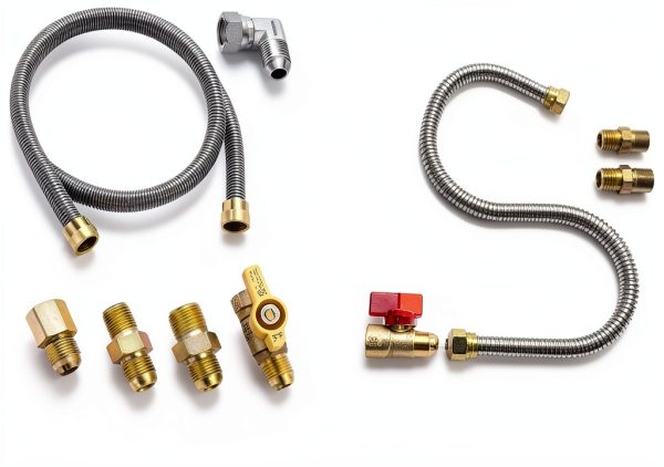 Gas Hose Connector Saillong 48 Inch Hook Up Kit with On/Off Valve-6