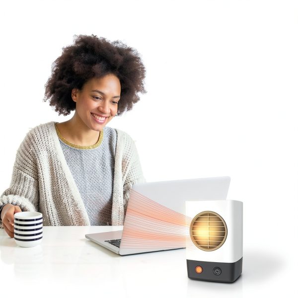 Lasko MyHeat Mini Personal Ceramic Space Heater for Home, Energy Efficient, Overheat Protection for Bedrooms, Offices, 6.2 Inches, 400W, White, 201-4